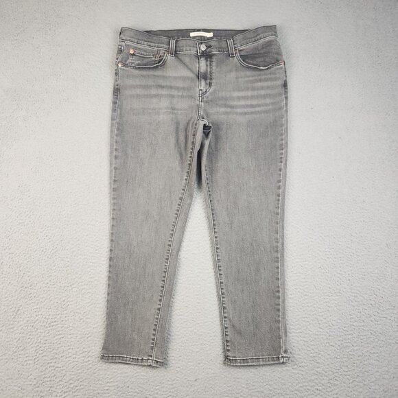 Levi's Boyfriend Jeans Womens Size 32 Gray Relaxed Fit Tapered Leg Mid Rise Pant - Picture 1 of 13